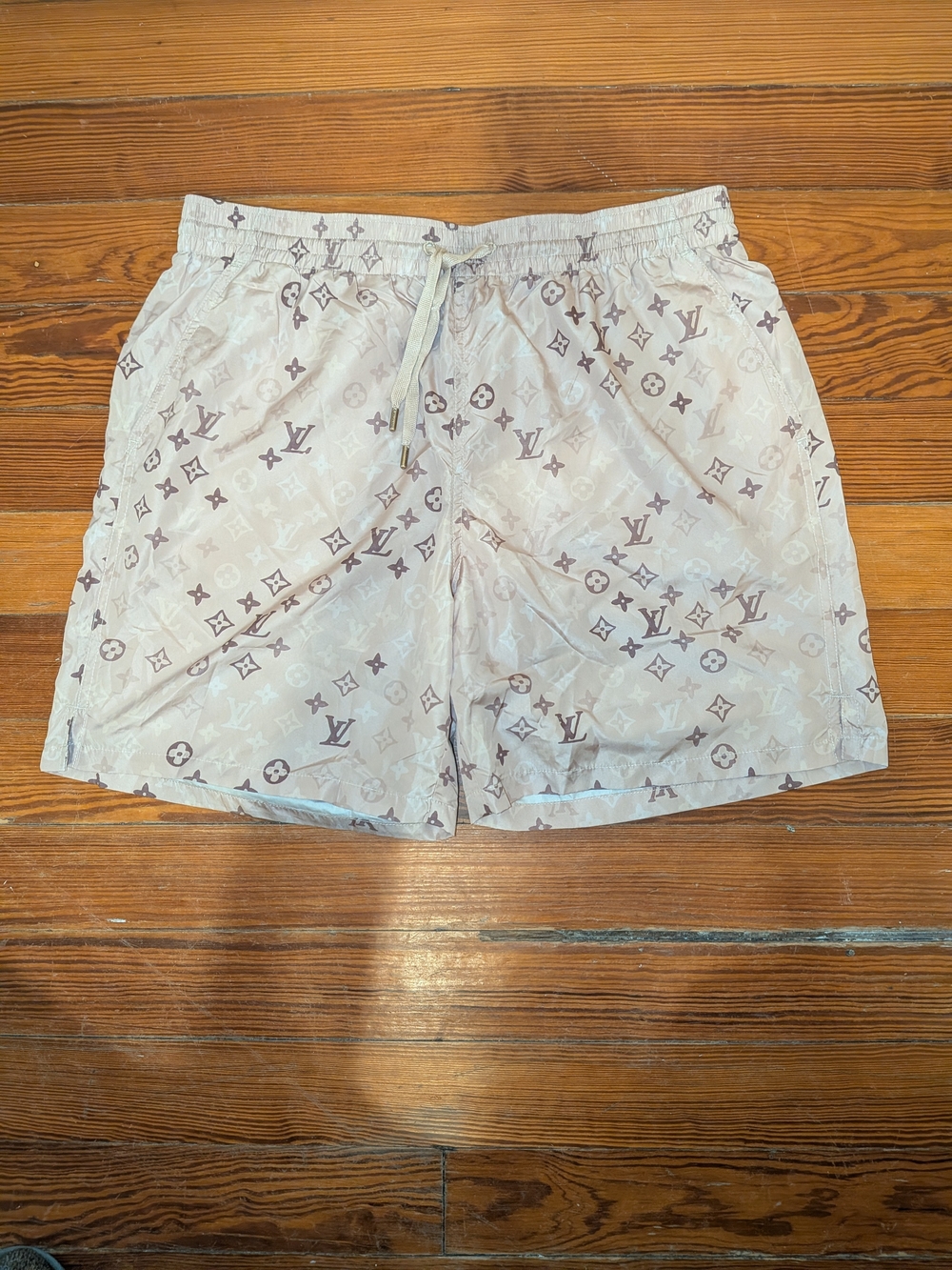 SPRING/SUMMER 2026 Louis Vuitton Beige Monogram Swim Shorts AUTHENTIC